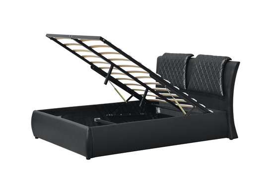 Sperrholz Bendwood-Doppeltes Faux-ledernes Bett mit Speicher-CER Bescheinigung