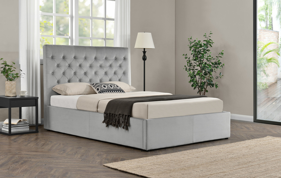 Polsterbett-Rahmen König-Size Platform Tufted mit Knopf-Kopfende