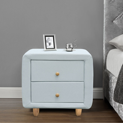 SONNIGE 2 Fach modernes Nightstand-Sperrholz-Gewebe-bedeckte Kabinett-Leinenfächer