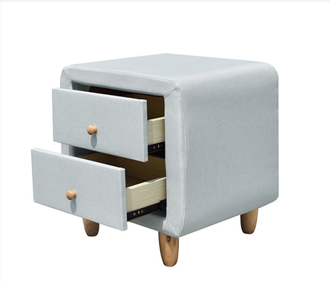 SONNIGE 2 Fach modernes Nightstand-Sperrholz-Gewebe-bedeckte Kabinett-Leinenfächer