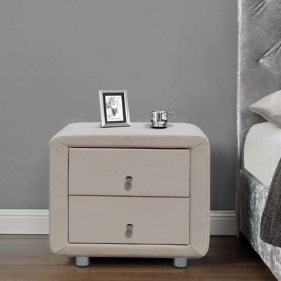 SONNIGE 2 Fach modernes Nightstand-Sperrholz-Gewebe-bedeckte Kabinett-Leinenfächer