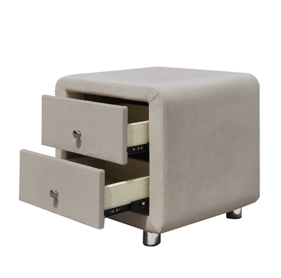 SONNIGE 2 Fach modernes Nightstand-Sperrholz-Gewebe-bedeckte Kabinett-Leinenfächer