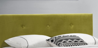 Durchgeheftete grüne Creme zerquetschte Samt-doppelten Kissen-Kopfende-Bett-Rahmen