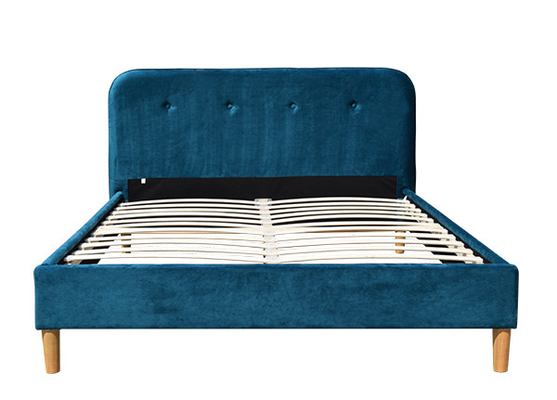 Königin-Bett-Kopfende des Samt-blaues Sperrholz-Bett-Rahmen-BSCI Gewebe gepolsterte