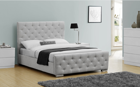 Polsterte einfacher moderner hölzerner Bett-Rahmen König-Size Fabric Velvet