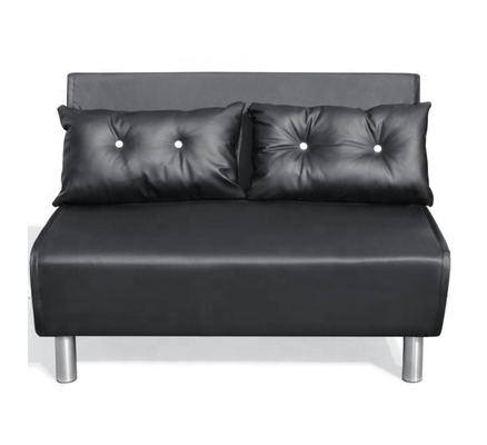 Klappstuhl-Sofa Bed Black White With-Metallbeine PUs lederne