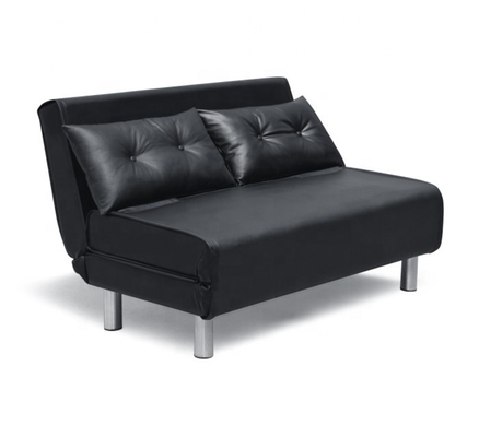Klappstuhl-Sofa Bed Black White With-Metallbeine PUs lederne