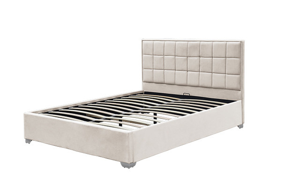 Samt-Osmane-Speicher-Bett Horwood gestalten beige 120x200cm 140x200cm 160x200cm 180x200cm