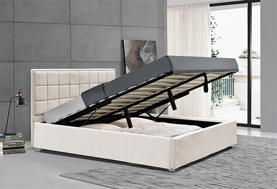 Samt-Osmane-Speicher-Bett Horwood gestalten beige 120x200cm 140x200cm 160x200cm 180x200cm