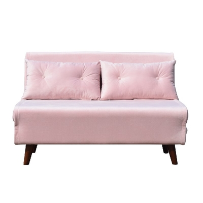 Rosa Schaum-Sperrholz Seats Sofa Bed Folding Chair Fabric des Samt-zwei