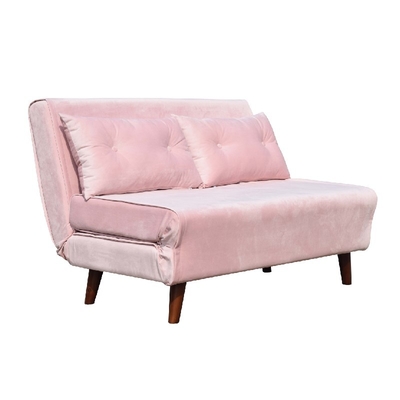 Rosa Schaum-Sperrholz Seats Sofa Bed Folding Chair Fabric des Samt-zwei
