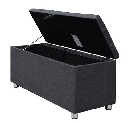 Gepolsterte Gewebe-Speicher-Osmane dunkles Großbritannien Franc Grey Fabric Blanket Box