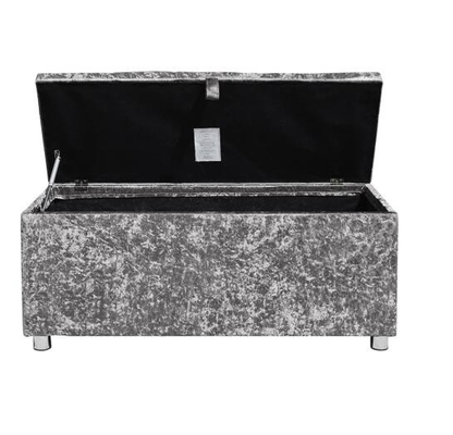 Faltbares Osmane-Magazin Zerstampfungs-Diamond Silver Crushed Velvet Ottomans