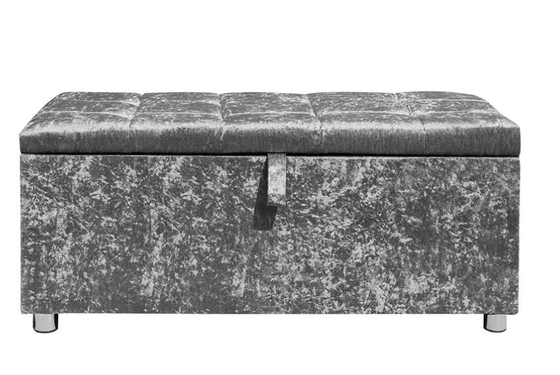 Faltbares Osmane-Magazin Zerstampfungs-Diamond Silver Crushed Velvet Ottomans