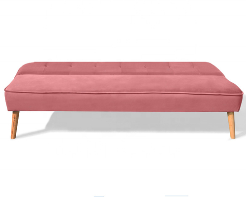 Zerquetschte Samt-faltbare Sofa Bed Dusty Rose Fabric-Abdeckung mit dem hölzernen Bein