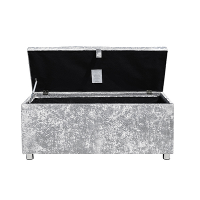 Zerquetschen Sie silbernen Samt-Osmane-Speicher-Kasten-Toy Box For Bedroom Living-Raum